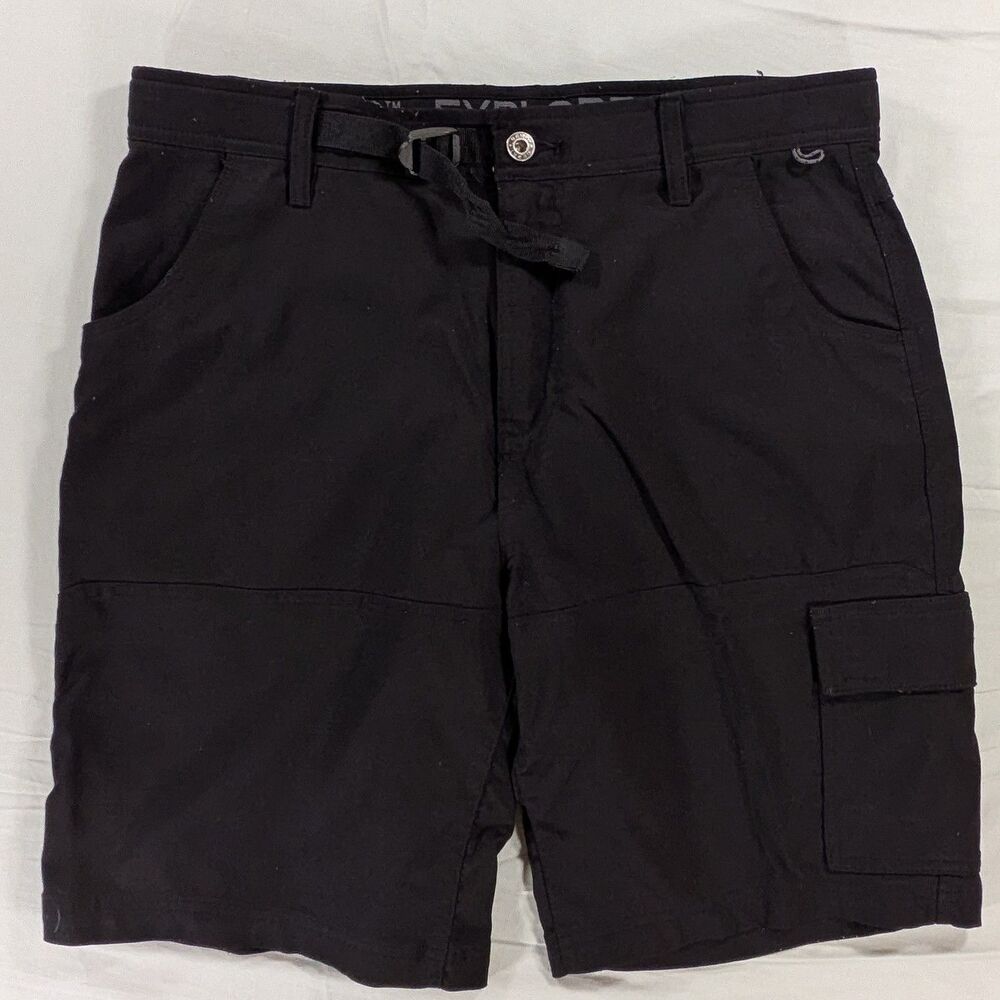 Gerry Men's Size 34 Black Hiking Flat Front Shorts Stretch